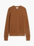 Brown Textured Crew Neck Jumper With Cashmere  Men