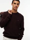 Brown Textured Crew Neck Jumper With Cashmere  Men