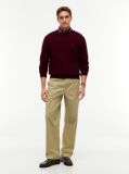 Red Textured Crew Neck Jumper With Cashmere  Men
