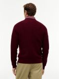 Red Textured Crew Neck Jumper With Cashmere  Men