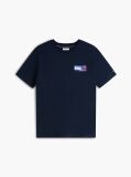 Μπλε T-Shirt Με Κλασική Λαιμόκοψη Και Πίσω Σχέδιο  Άνδρες