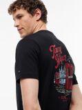 Black Back Graphic Crew Neck T-Shirt  Men
