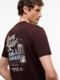 Brown Back Graphic Crew Neck T-Shirt  Men