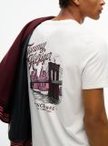 Beige Back Graphic Crew Neck T-Shirt  Men