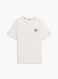 Beige Back Graphic Crew Neck T-Shirt  Men