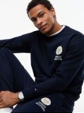 Blue Peached Fleece Crew Neck Sweatshirt  Men