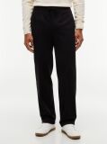 Black Pocket Trim Pleated Twill Trousers  Men