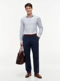 Μπλε Slim Ριγέ Πουκάμισο Oxford  Άνδρες