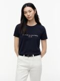 Μπλε T-Shirt Από Οργανικό Βαμβάκι Με Λογότυπο  Γυναίκες
