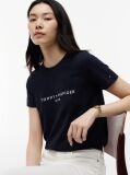Μπλε T-Shirt Από Οργανικό Βαμβάκι Με Λογότυπο  Γυναίκες