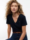 Blue V-Neck Slim Fit T-Shirt  Women