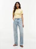 Yellow Flag Embroidery Ribbed Slim T-Shirt  Women