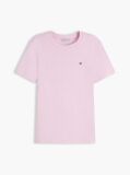 Pink Flag Embroidery Ribbed Slim T-Shirt  Women