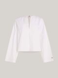 White V-Neck Relaxed Fit Blouse  Women