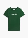 Green Logo Embroidery Crew Neck T-Shirt  Women