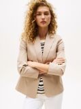 Μπεζ Slim Blazer Με Κεντητό Οικόσημο  Γυναίκες