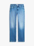Blue Whiskered Mid Rise Straight Leg Jeans  Women