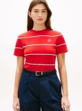 Multi Logo Embroidery Jersey Crew Neck T-Shirt  Women