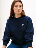 Blue Logo Embroidery Crew Neck Sweatshirt  Women
