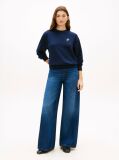 Blue Logo Embroidery Crew Neck Sweatshirt  Women