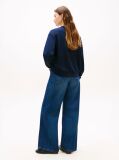 Blue Logo Embroidery Crew Neck Sweatshirt  Women