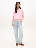Pink Logo Embroidery Crew Neck Sweatshirt  Women