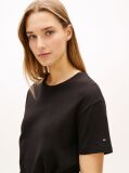 Μαύρο Άνετο Μίντι Φόρεμα T-Shirt Με Δέσιμο  Γυναίκες