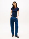 Blue Logo Graphic Slim Ringer T-Shirt  Women