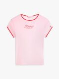 Ροζ Slim T-Shirt Με Λογότυπο  Γυναίκες