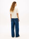 Beige Gold-Tone Button Pocket Relaxed T-Shirt  Women