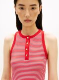 Multi Gold-Tone Button Sleeveless Henley Top  Women