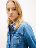 Μπλε Slim Denim Τζάκετ Με Κεντητό Σημαιάκι  Γυναίκες