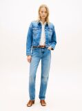 Μπλε Slim Denim Τζάκετ Με Κεντητό Σημαιάκι  Γυναίκες