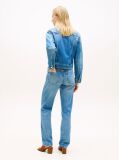 Μπλε Slim Denim Τζάκετ Με Κεντητό Σημαιάκι  Γυναίκες