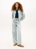 Μπλε Άνετο Κοντό Denim Τζάκετ  Γυναίκες