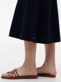 Blue Cable Knit Relaxed A-Line Midi Skirt  Women