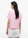 Ροζ Boxy T-Shirt Με Πλέξη Interlock  Γυναίκες