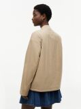 Beige Logo Appliqué Twill Bomber Jacket  Women