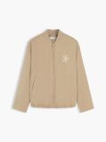 Beige Logo Appliqué Twill Bomber Jacket  Women