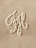 Beige Logo Appliqué Twill Bomber Jacket  Women