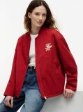 Blue Logo Appliqué Twill Bomber Jacket  Women