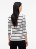 Multi Slim Boat Neck Three-Quarter Sleeve T-Shirt  Women