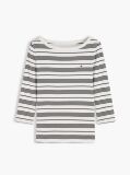 Multi Slim Boat Neck Three-Quarter Sleeve T-Shirt  Women