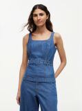 Μπλε Denim Τοπ Αμάνικο Με Ζώνη  Γυναίκες