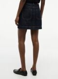 Blue Gold-Tone Button Denim Mini Skirt  Women