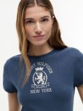 Blue Washed Crest Slim T-Shirt  Women