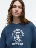 Μπλε T-Shirt Σε Άνετη Γραμμή Με Washed Εφέ  Γυναίκες