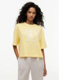 Κίτρινο T-Shirt Σε Άνετη Γραμμή Με Washed Εφέ  Γυναίκες
