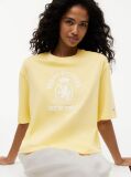 Κίτρινο T-Shirt Σε Άνετη Γραμμή Με Washed Εφέ  Γυναίκες