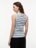 Multi Stripe Slim Crew Neck Tank Top  Women